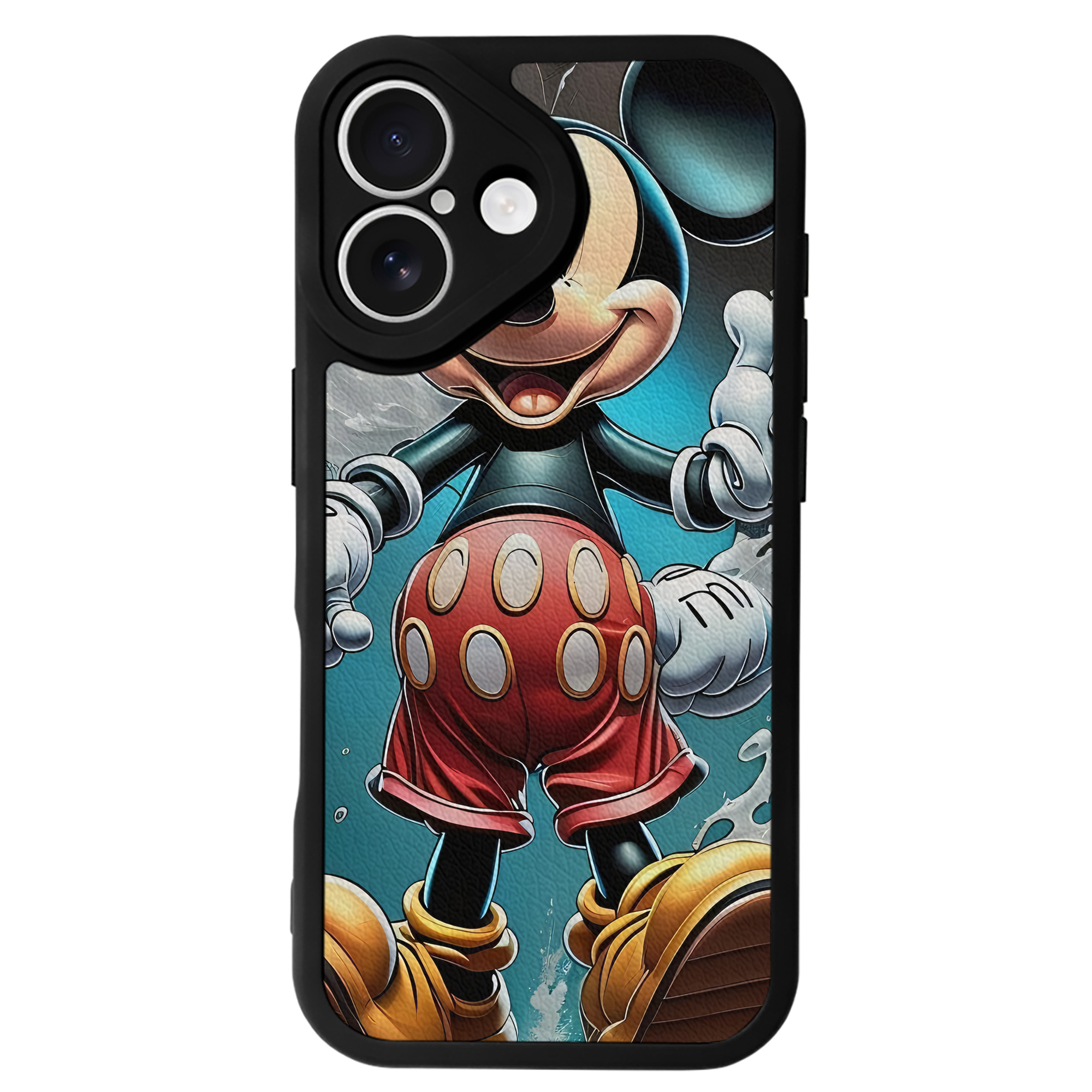 （画像用） ミッキーマウス Mickey Mouse 【iPhone 16シリーズ対応】シリコンスマホケース（レザー調） 材質：シリコン
